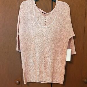 NWT SOHO Apricot Metallic Knit Sweater SZ L
